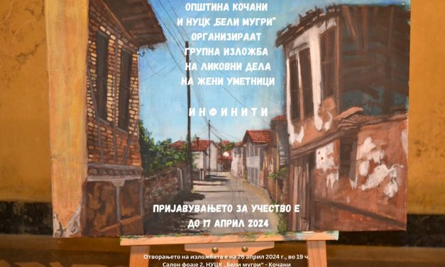 Општина Кочани и НУЦК „Бели мугри“ организираат изложба на дела од жени ликовни уметници